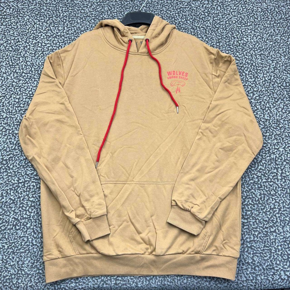 Kill Crew Tan Hoodie with Red Drawstrings